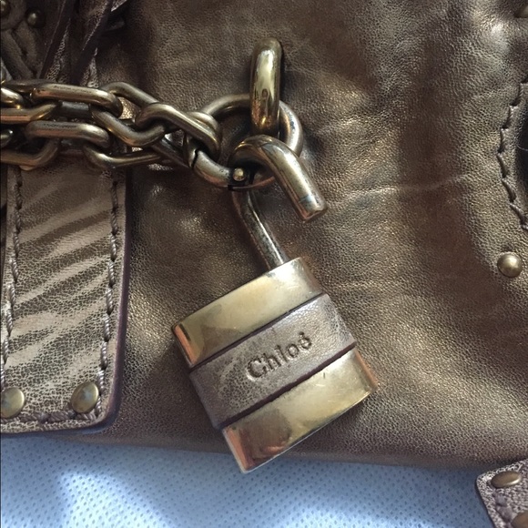 💯 authentic Chloe saddle handbag gold bag vintage - Picture 2 of 16