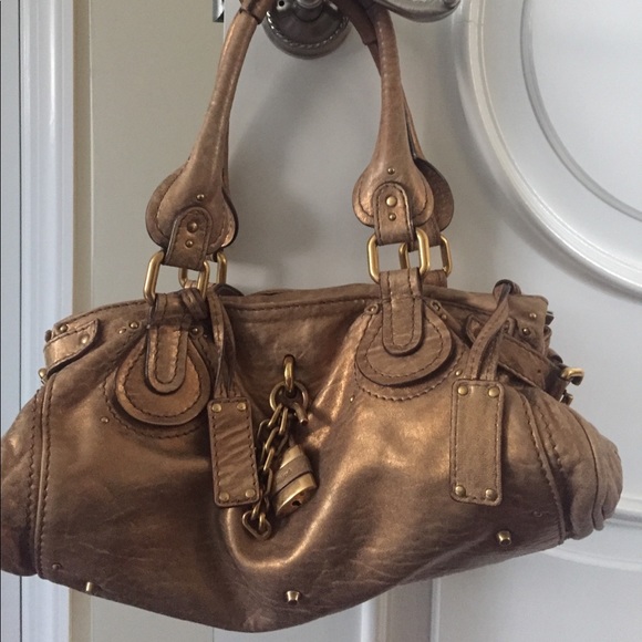 💯 authentic Chloe saddle handbag gold bag vintage - Picture 3 of 16