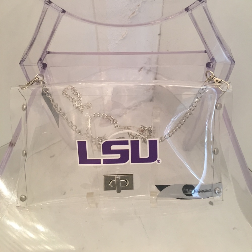 NWT LSU official clear clutch chain crossbodypurse