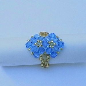 Double Flower Crystal ring