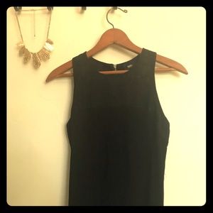 Embroidered black tank