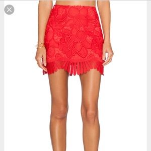 Lovers and friends red lace skirt