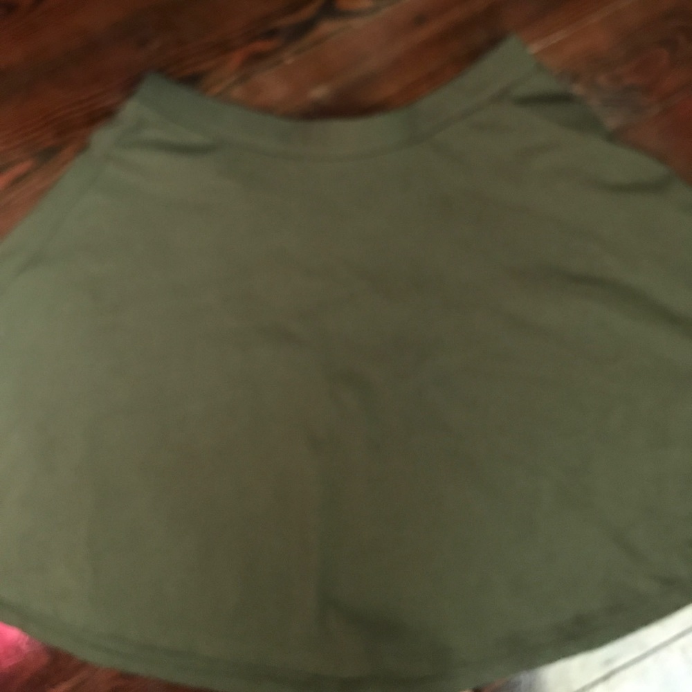Olive Green Skater Skirt