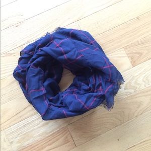 Blue & red patterned scarf