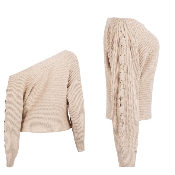 Braided Off Shoulder Sweater - Picture 5 of 6