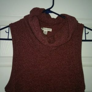 Maroon turtleneck sweater dress