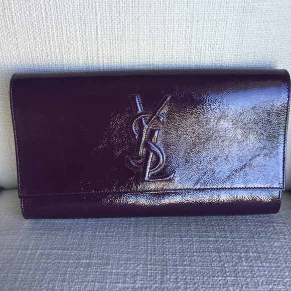 SAINT LAURENT PATENT LEATHER SAC DU JOUR CLUTCH - Picture 3 of 6