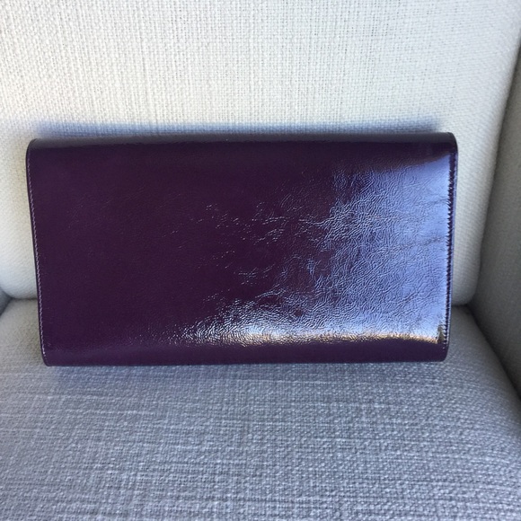 SAINT LAURENT PATENT LEATHER SAC DU JOUR CLUTCH - Picture 4 of 6
