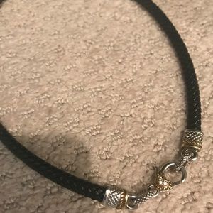 Judith Ripka leather choker necklace