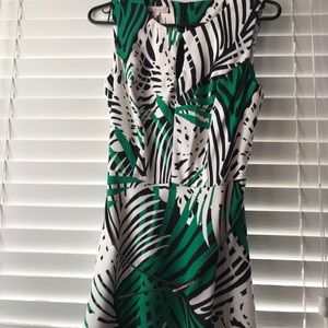 Green and White Dress