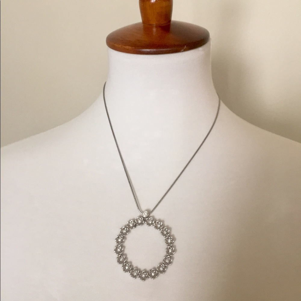 Brighton Flower (w/Crystal Center)Circle Necklace