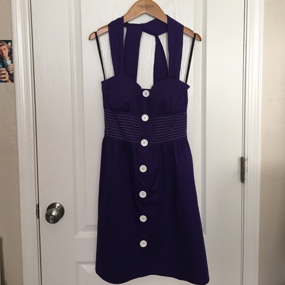 Purple Ruby Rox Halter Dress