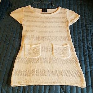 Girls sweater dress white and silver size xs 4/5