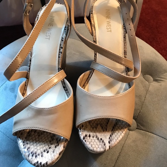 Nine West wedge peep toe summer shoes - Picture 2 of 4