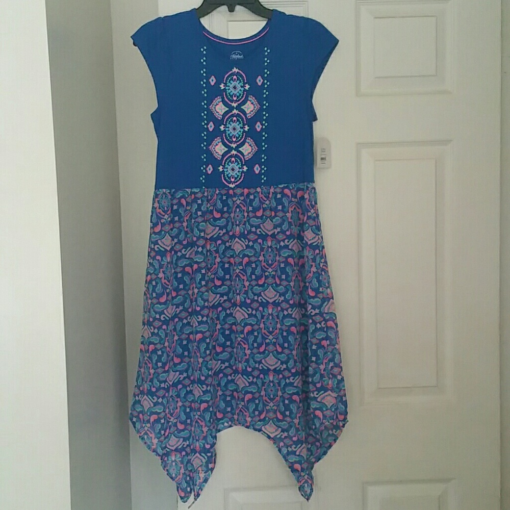 ADORABLE GIRLS CHIFFON SHARK BITE DRESS
