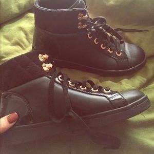 Aldo black high tops. worn once.