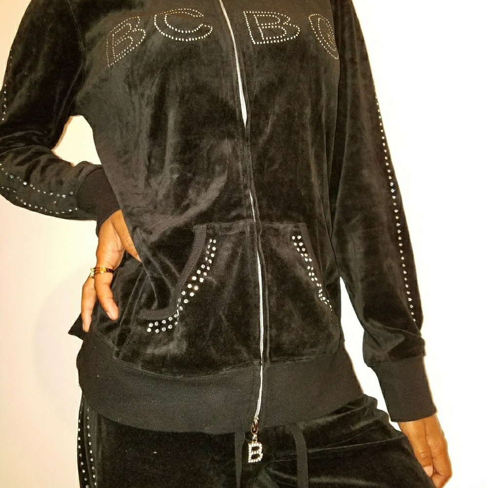 Top & bottom BCBG sweat suit w/rhinestone detai
