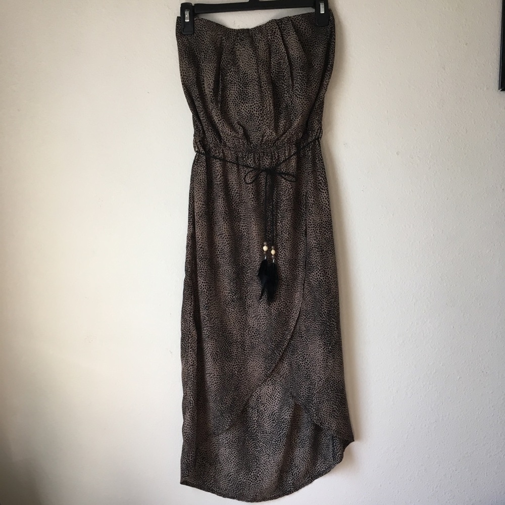 Animal Print Strapless Maxi Dress