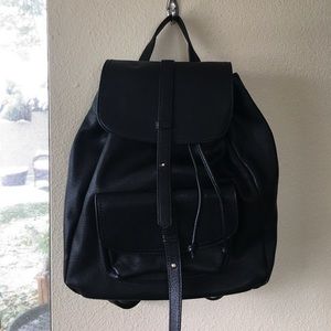 Black Leather Backpack