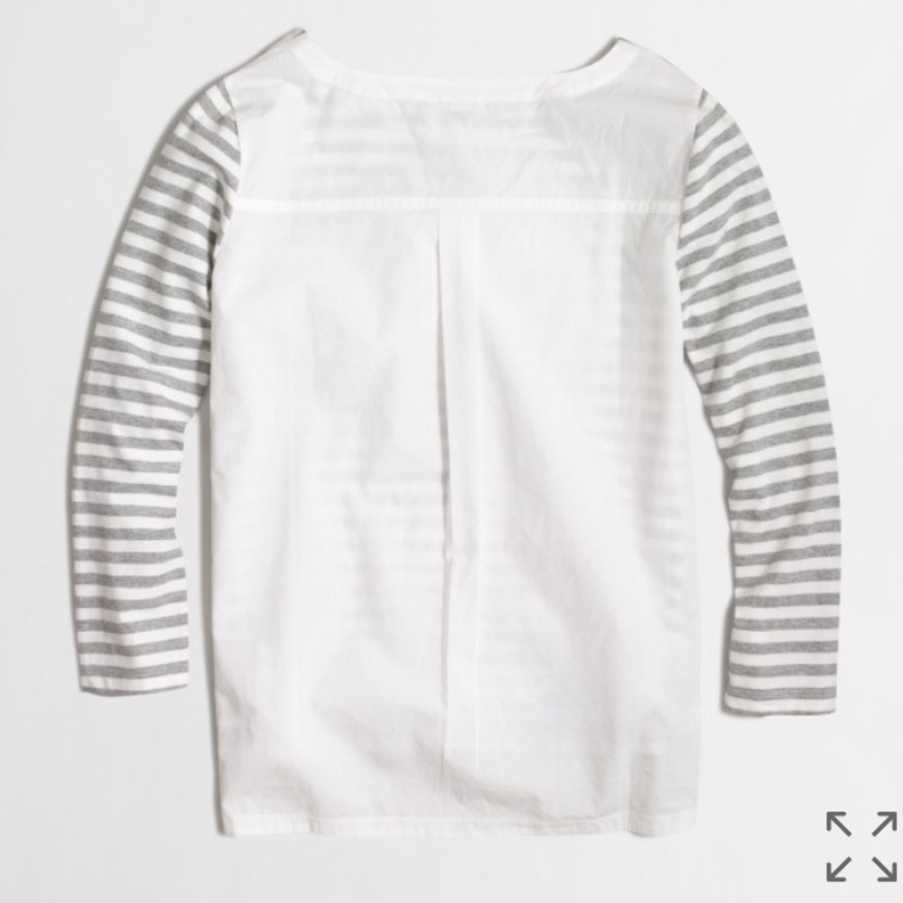 J. Crew • Woven-back navy striped top - Picture 2 of 7