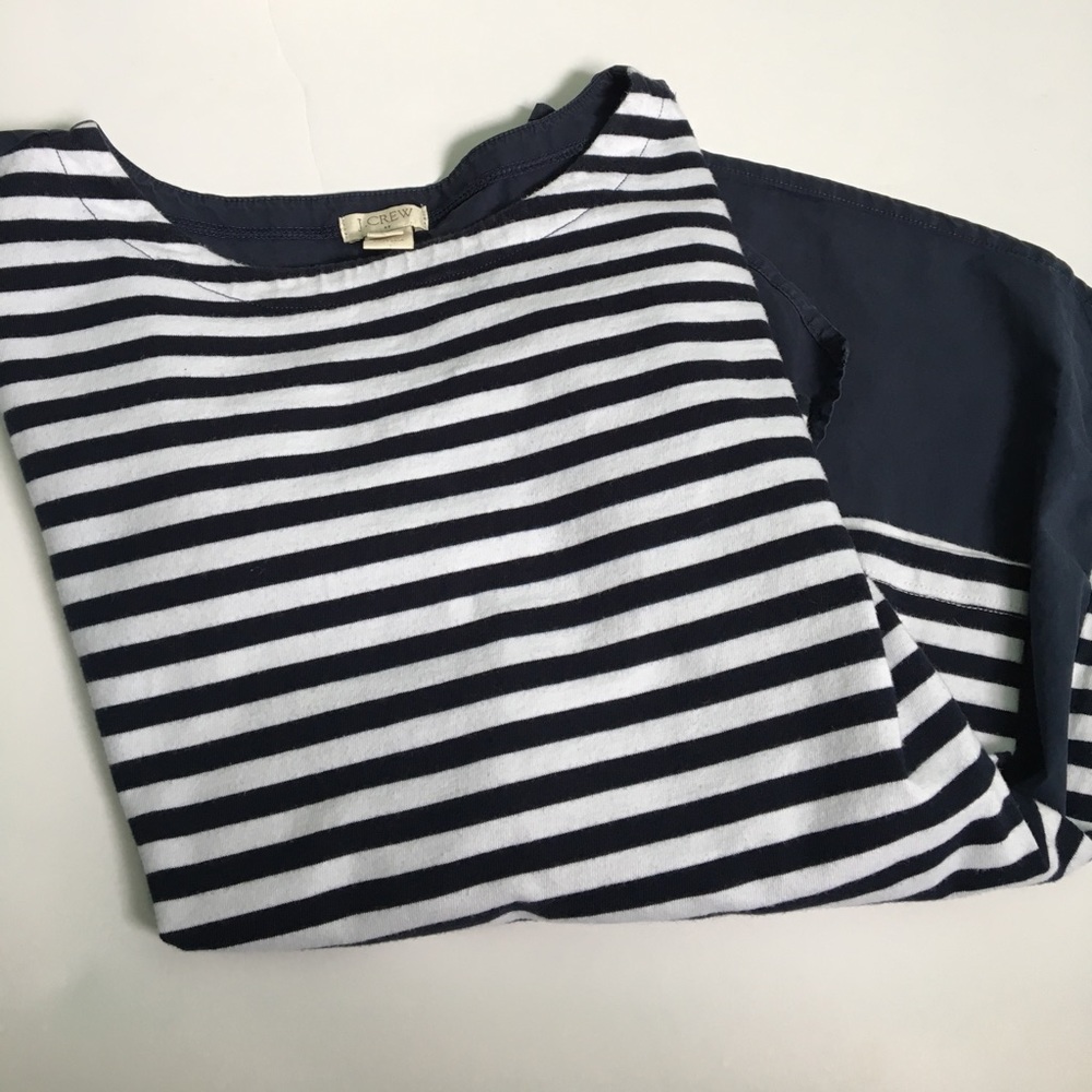 J. Crew • Woven-back navy striped top - Picture 3 of 7