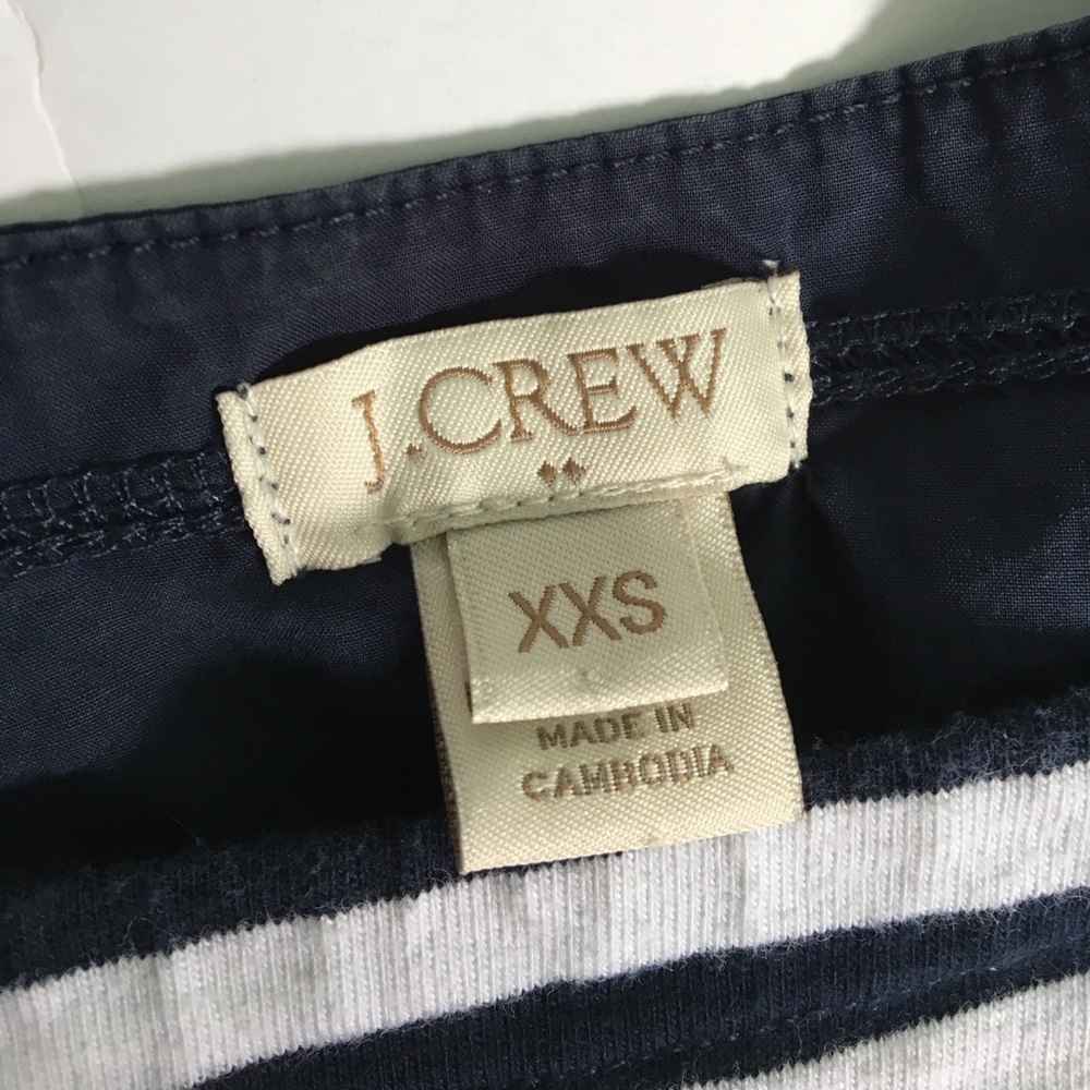 J. Crew • Woven-back navy striped top - Picture 4 of 7