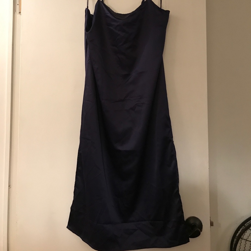 Blue “silk” summer dress