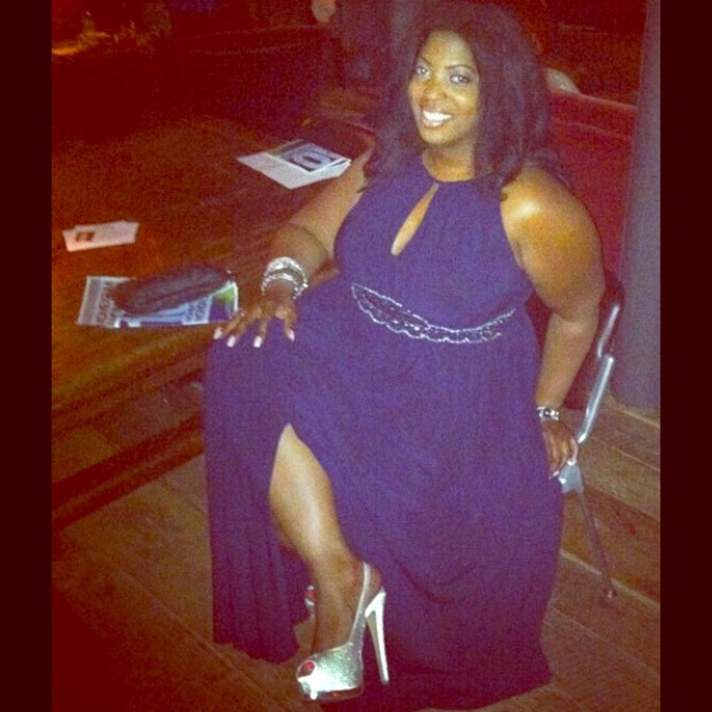 MACYS R&M Richards Beaded Formal Halter Gown