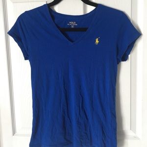 Blue Ralph Lauren Polo v neck t shirt
