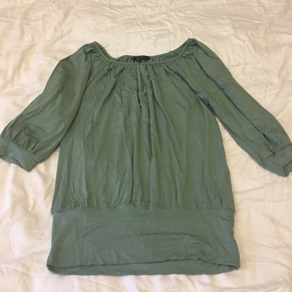 Karen Kane Blouson Peasant Peekaboo Top L