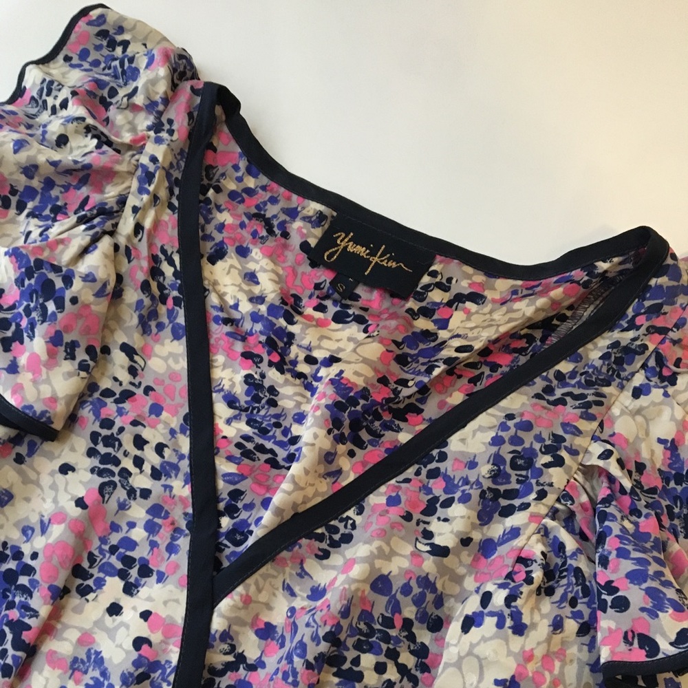 Yumi Kim Ruffle Sleeve V Neck Dress