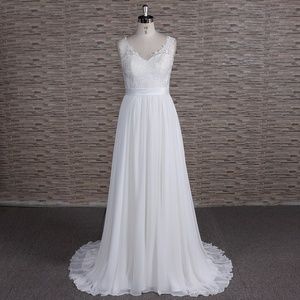 V neck wedding dress /  2-qn1706