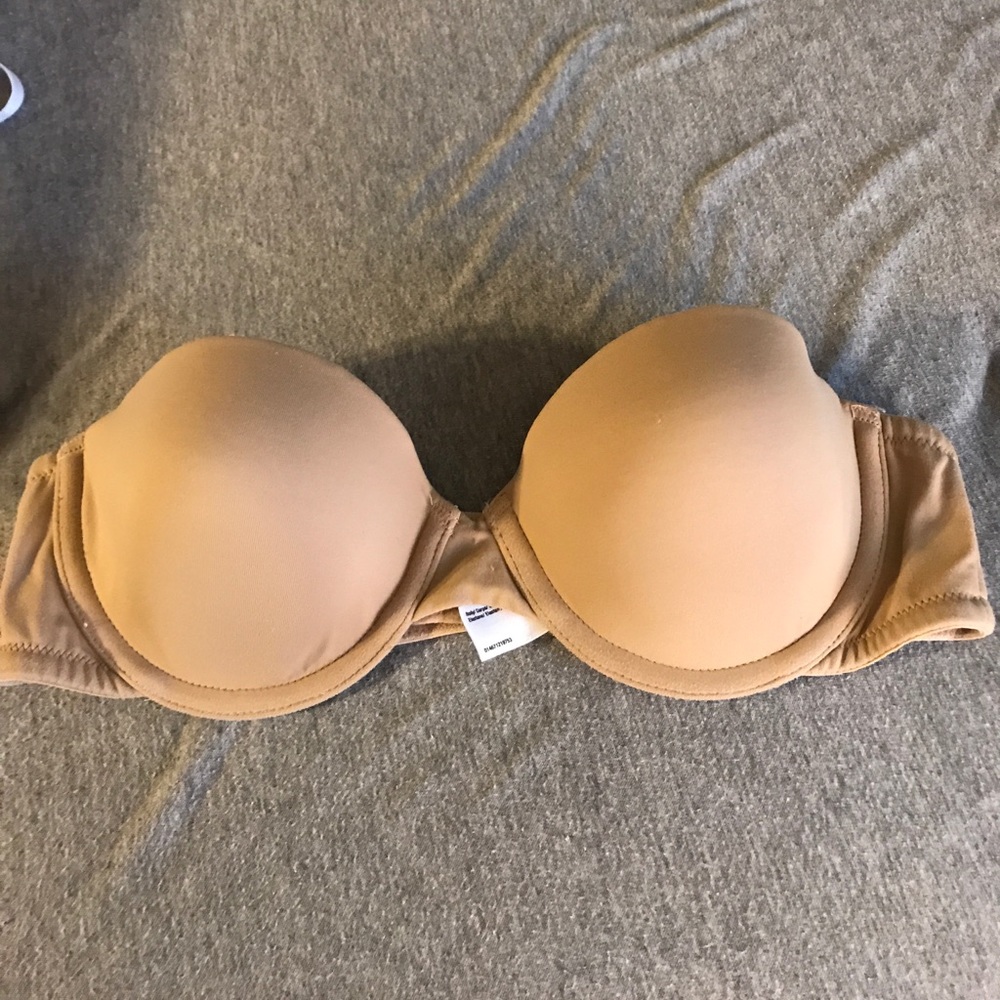 Tan strapless bra