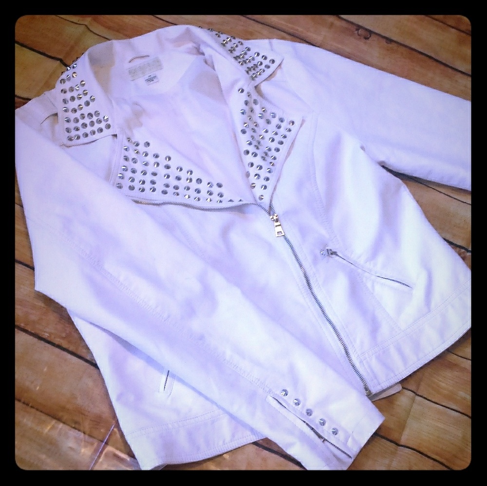 Forever 21 White Faux Leather Jacket