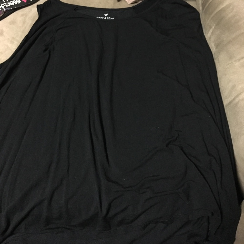 Black cold shoulder shirt