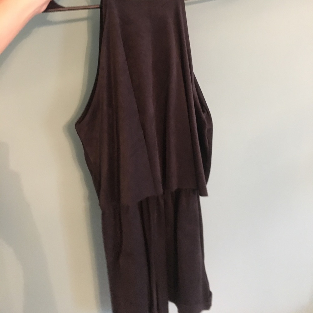 Black suede romper.