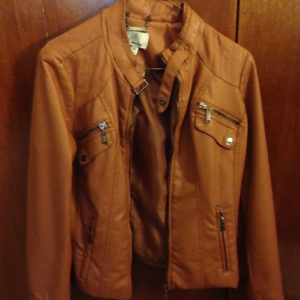 Tan leather jacket
