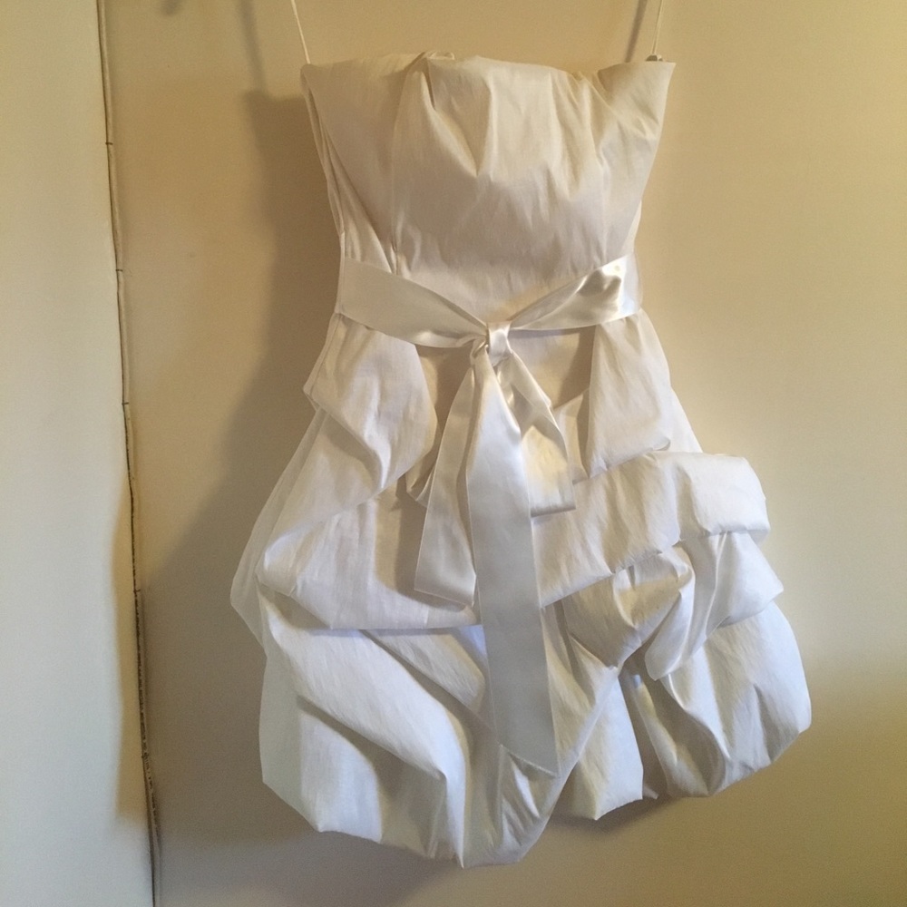 White Scrunched Dress