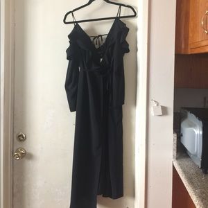 Topshop black off the shoulder wrap dress sz 6