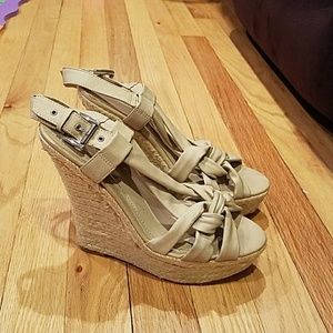 Aldo Nude Wedge Sandals