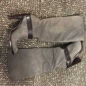 Suede and leather grey cole haan boots