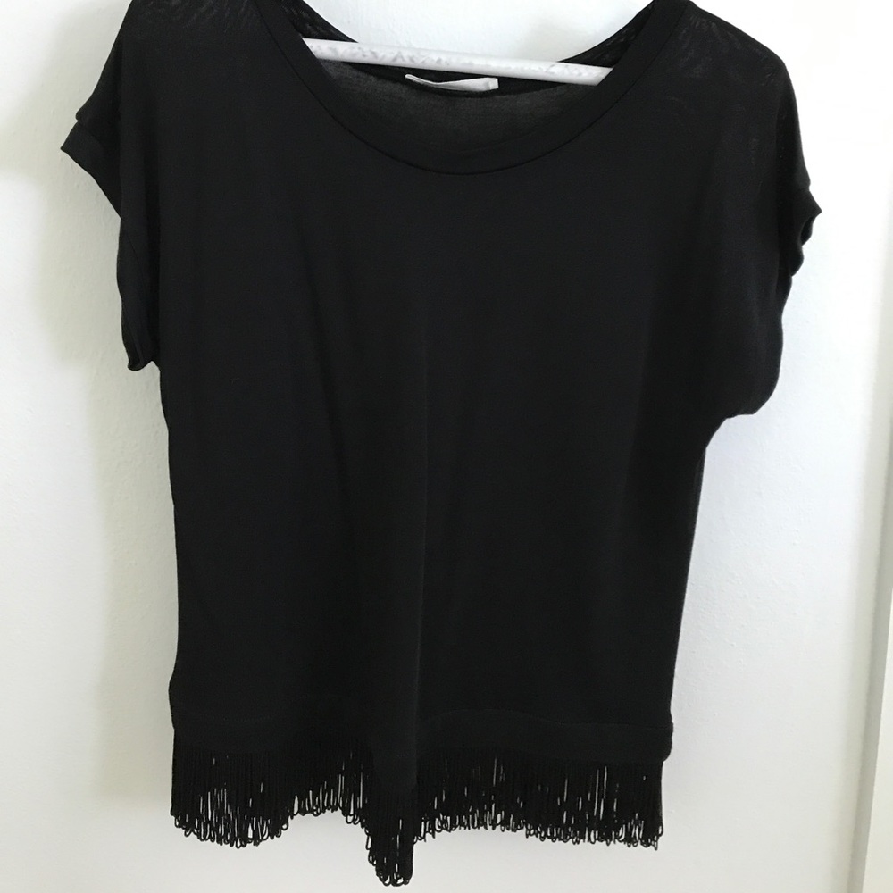 Black fringe top