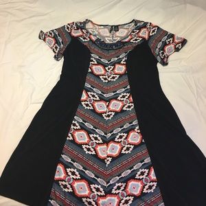 Printed black dress
