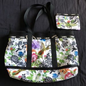 LeSportsac travel tote with matching pouch