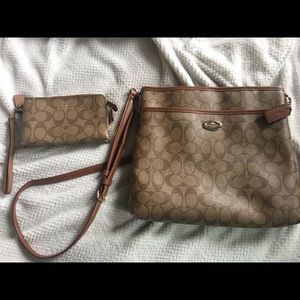 Genuine coach cross body bag and matching wallet