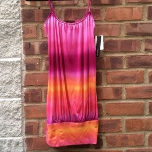 NWT Ombre Pink Orange Slinky Tank Dress