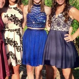 Sherri Hill Two Piece Homecoming Dress Royal Blue