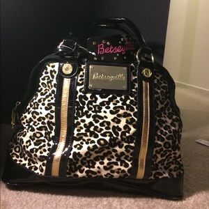 Betsey Johnson cheetah print dome satchel