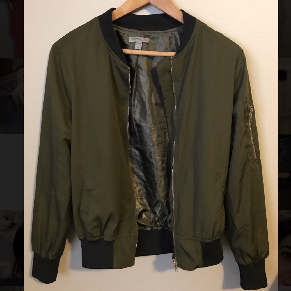Green bomber jacket