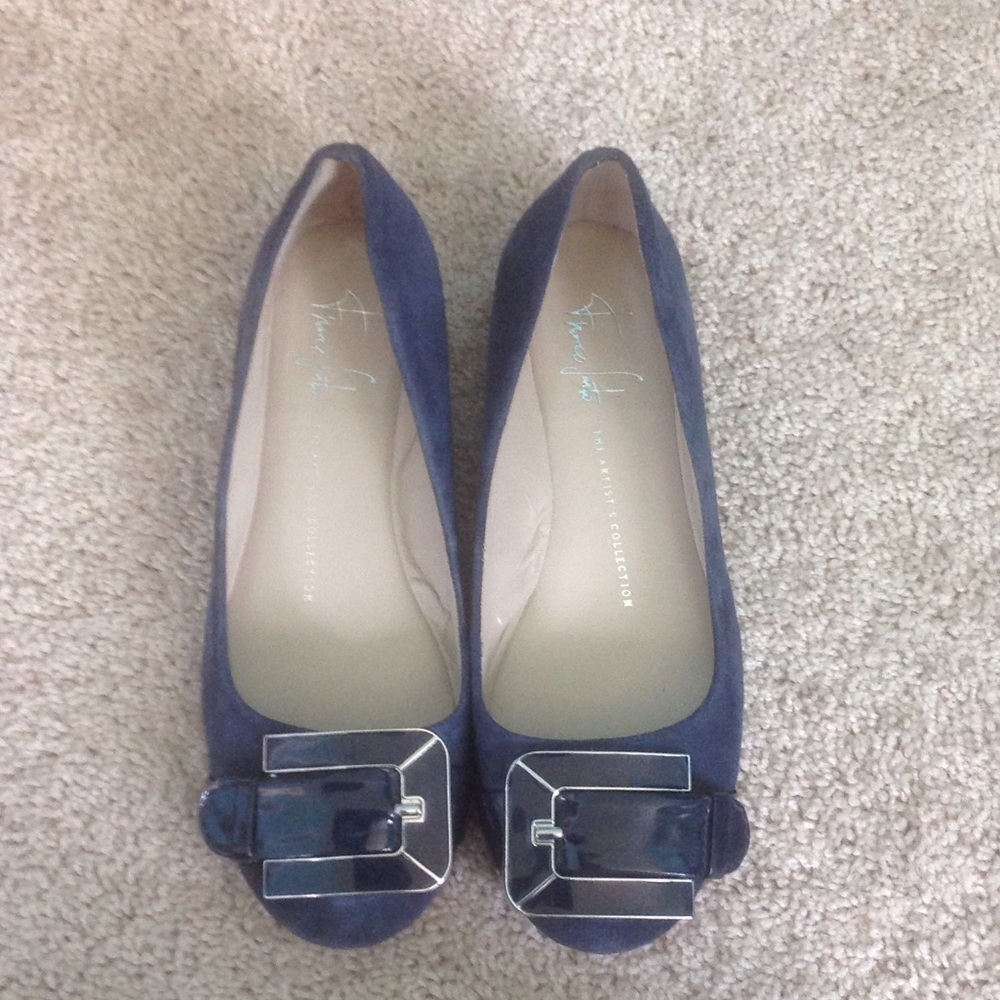 Franco Sarto navy suede flats